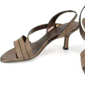 Bronze Shimmer Formal Heel Sandals